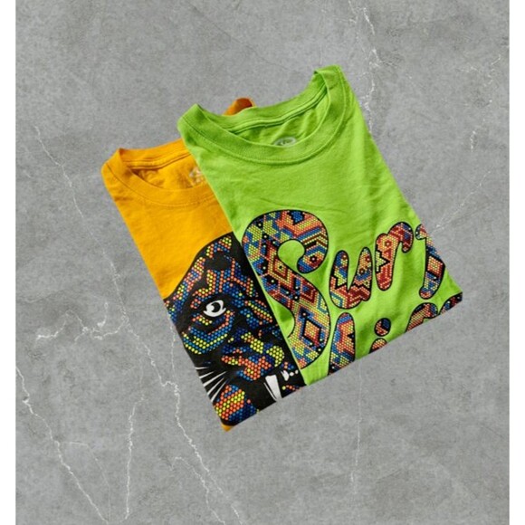 Bundle Lot 2 Unisex Short Sleeve Crew Neck T-Shirts Acapulco Mexico Print Size S - Picture 1 of 16